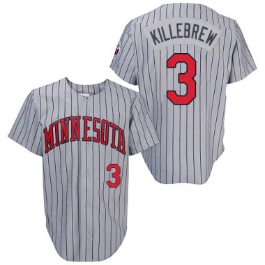 Harmon Killebrew Men's Authentic Minnesota Twins Grey 1987 Throwback Jersey