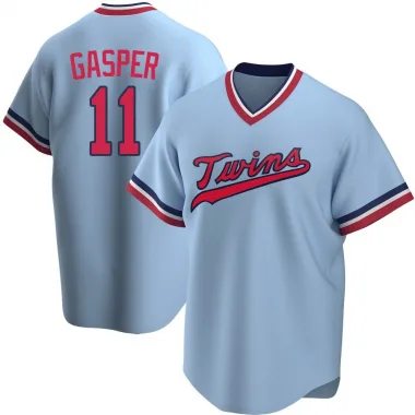 Mickey Gasper Men's Replica Minnesota Twins Light Blue Road Cooperstown Collection Jersey